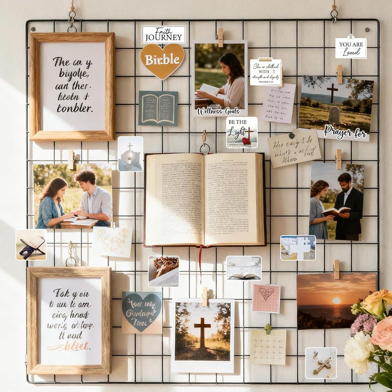 Eclazul Prayer Board Supplies Stickers - 50 Pcs White Jesus Christian Bible Verse Religious Decals for Adults Women Men Inspirational Waterproof Faith Love Kit Bulk for Water Bottle Scrapbook Journal - Image 4